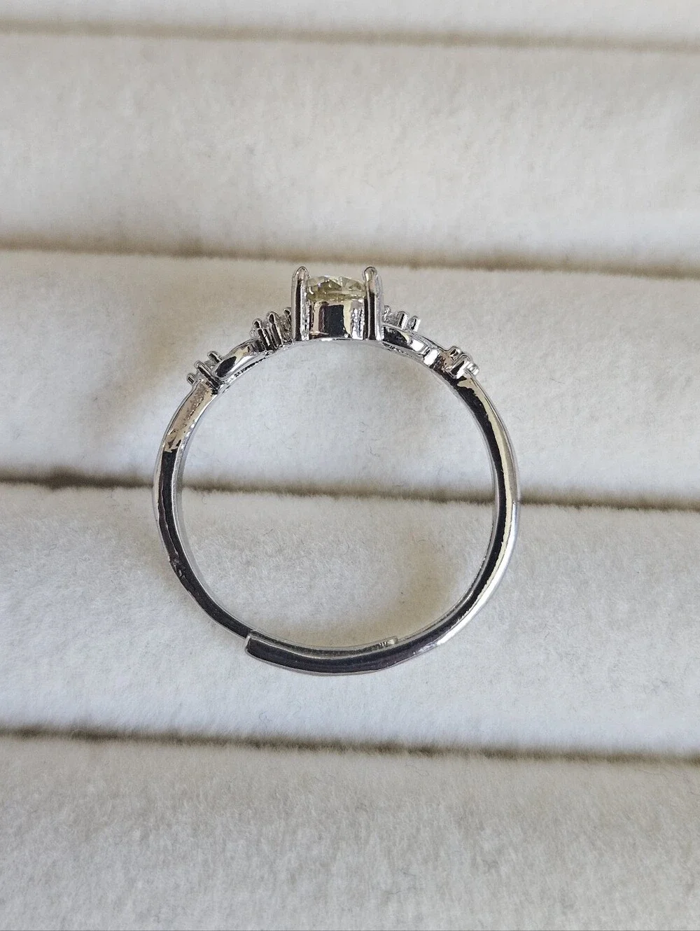 Yellow Round Cut Moissanite Floral Vine Style Ring